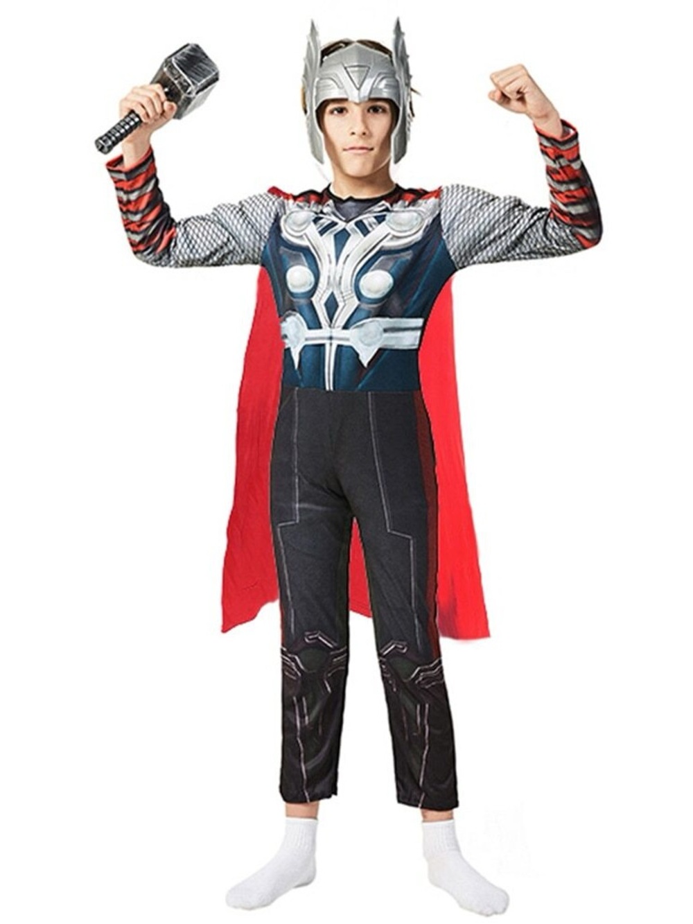 Kids Super Hero Thor Cosplay Costume Boys Muscle Costume Halloween Dress Up Play